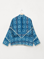 The Ladhiya Petite Quilted Indigo Kantha Jacket