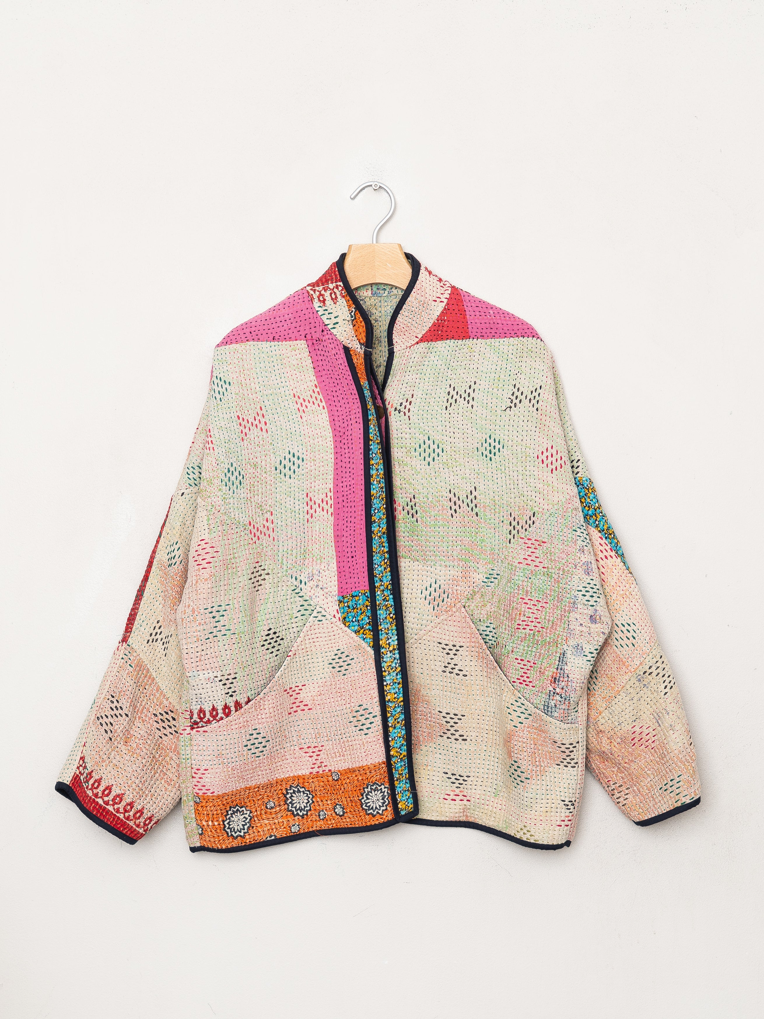 The Ladhiya Quilted Patchwork Kantha Jacket
