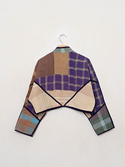 The Kaira Cropped Quilted Patchwork Kantha Jacket