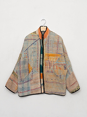 The Ladhiya Quilted Patchwork Kantha Jacket