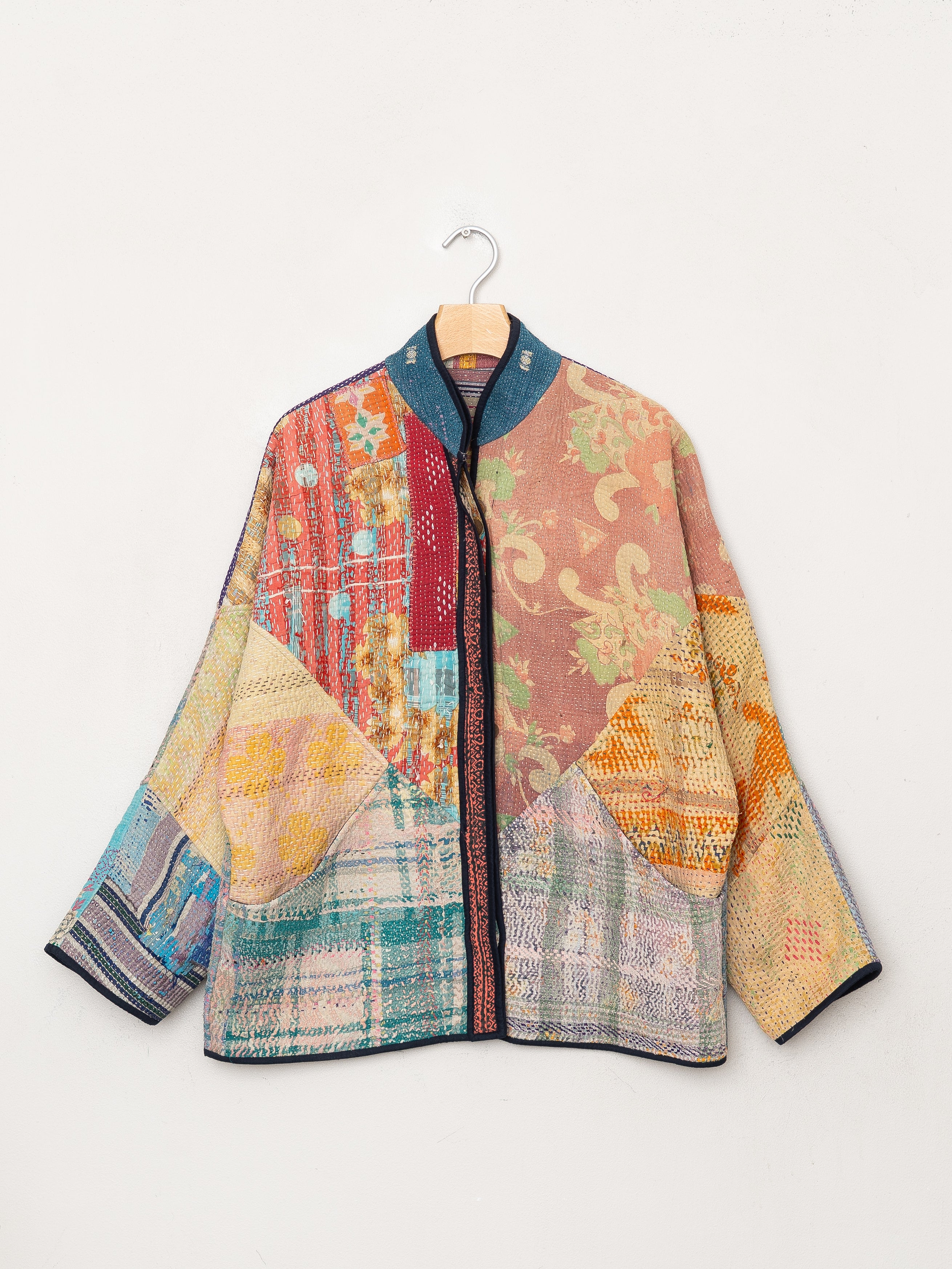 The Ladhiya Quilted Patchwork Kantha Jacket