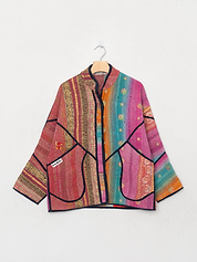 The Ladhiya Quilted Patchwork Kantha Jacket