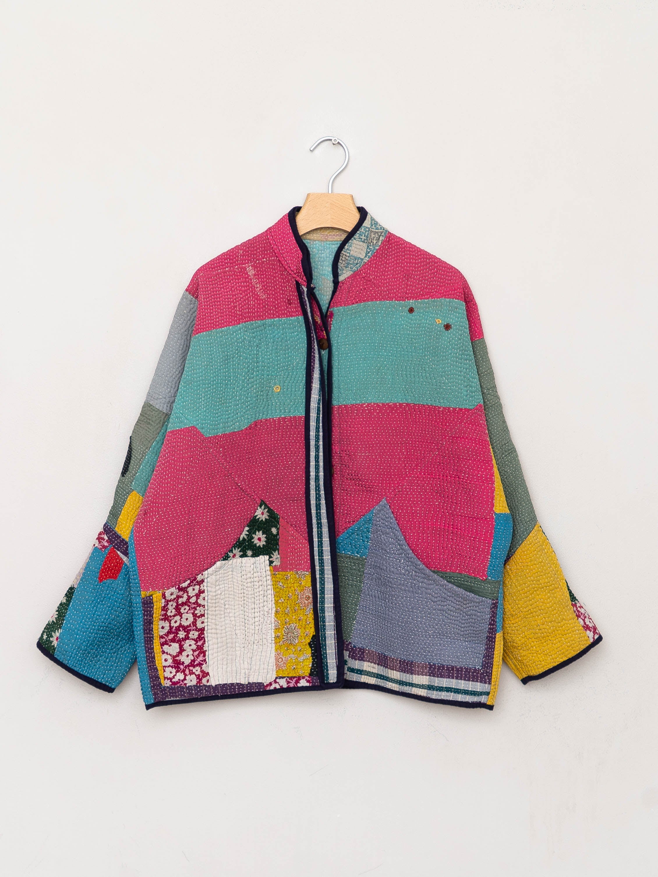 The Ladhiya Quilted Patchwork Kantha Jacket