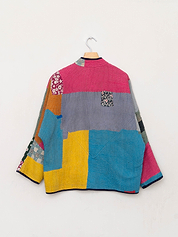 The Ladhiya Quilted Patchwork Kantha Jacket