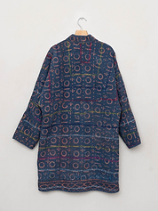 The Sai Quilted Indigo Kantha Coat
