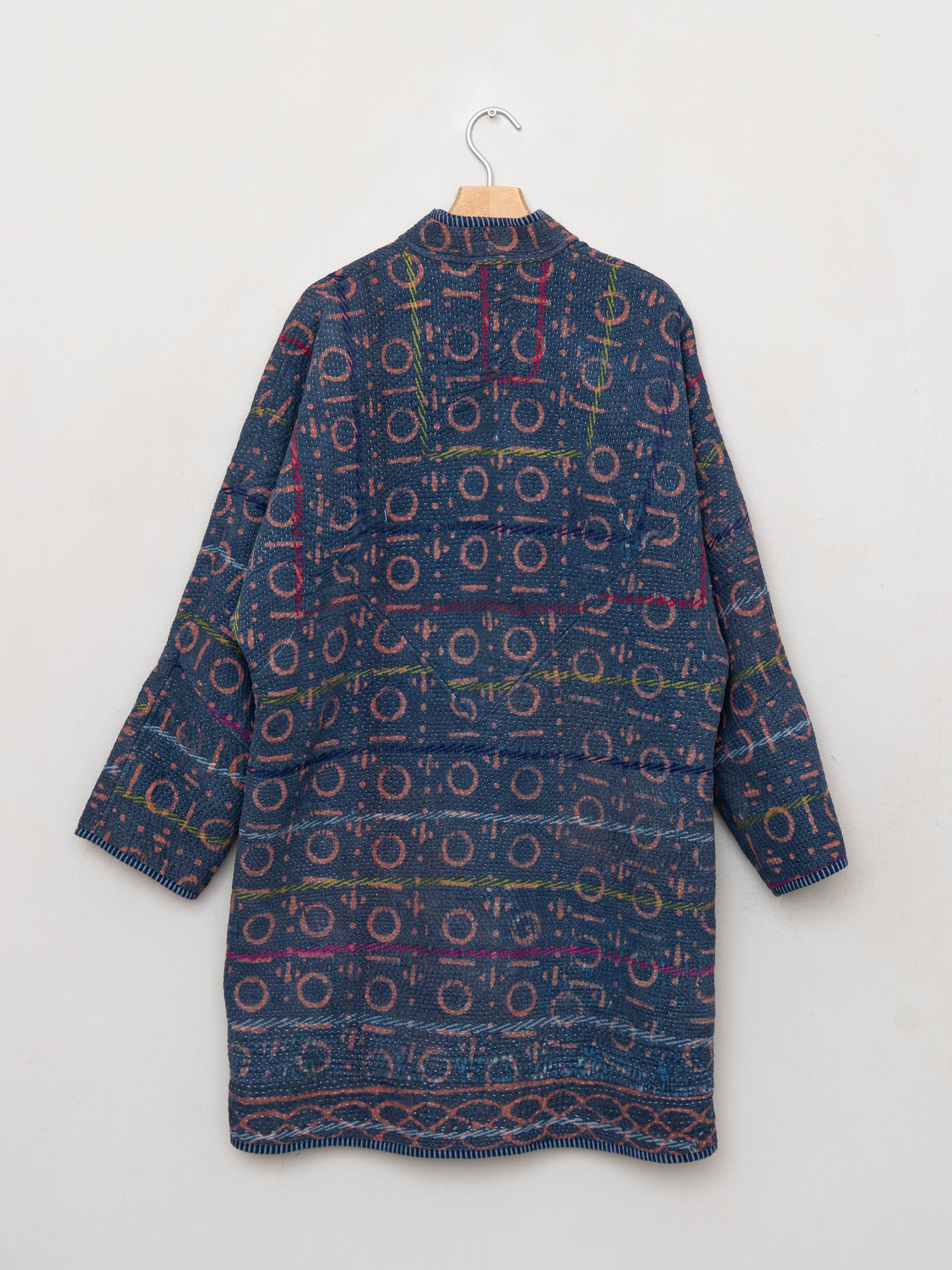 The Sai Quilted Indigo Kantha Coat