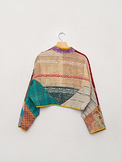 The Kaira Cropped Quilted Patchwork Kantha Jacket Wholesale