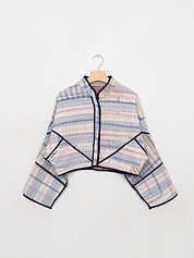 The Kaira Cropped Quilted Patchwork Kantha Jacket