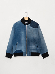 The Veda Denim Bomber Jacket - Small