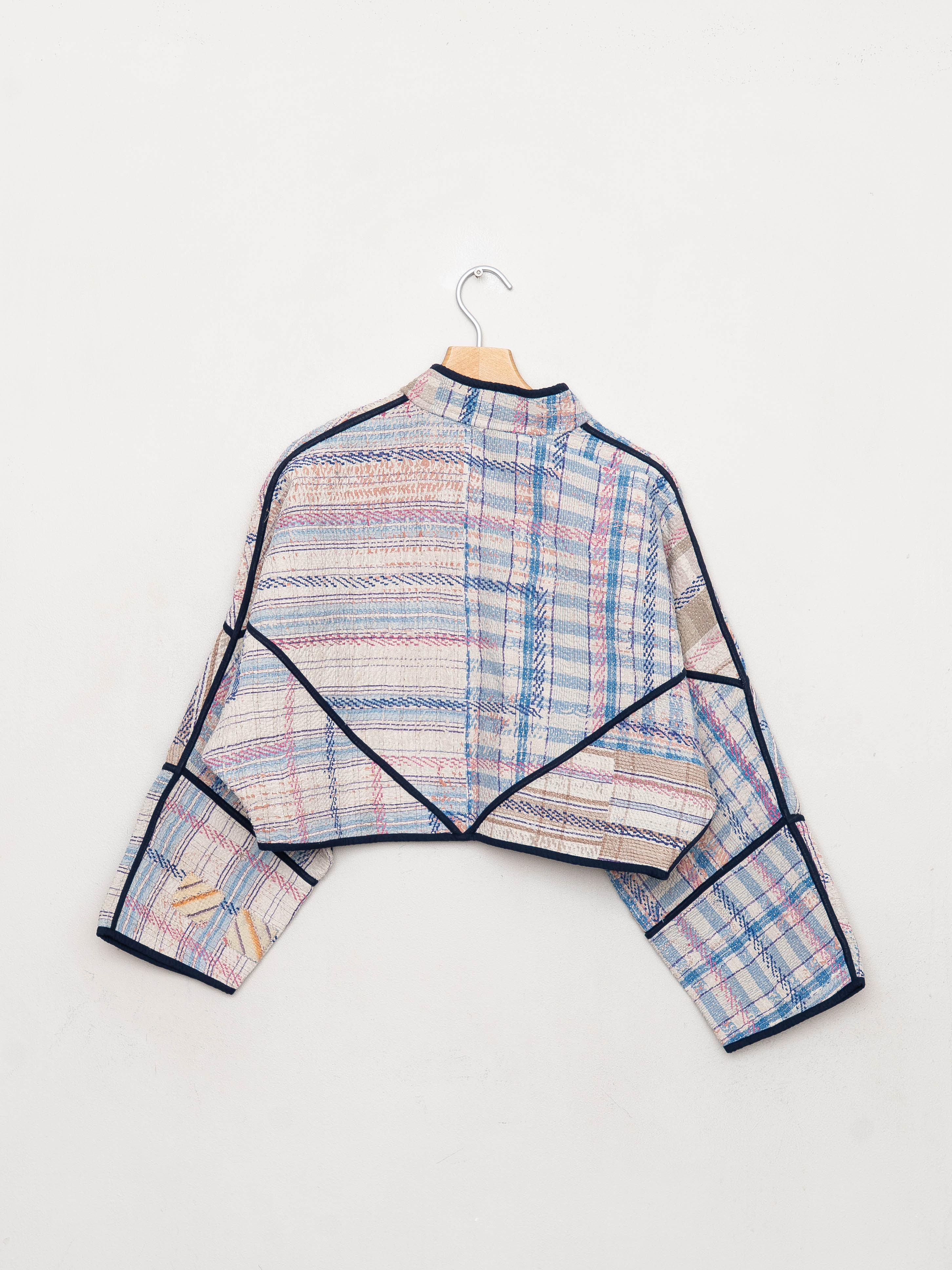 The Kaira Cropped Quilted Patchwork Kantha Jacket