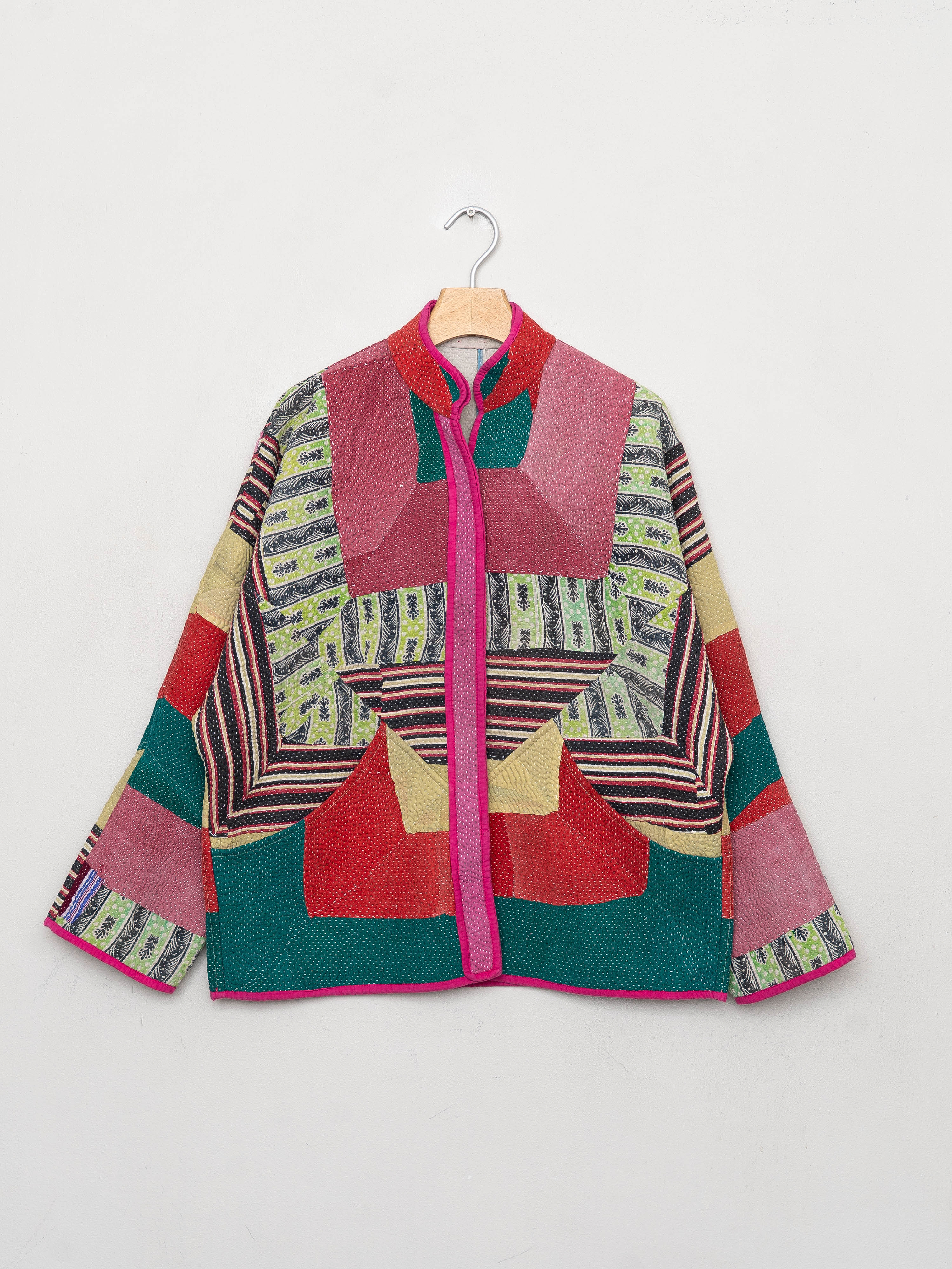The Ladhiya Quilted Patchwork Kantha Jacket