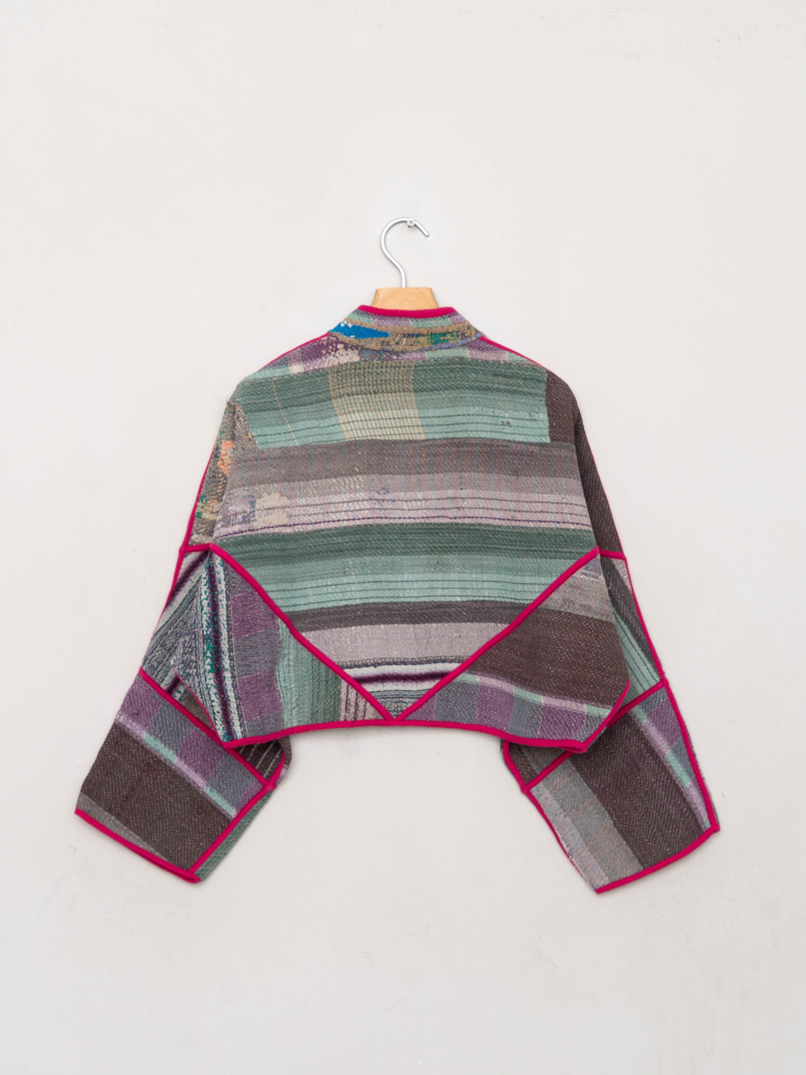 The Kaira Cropped Quilted Patchwork Kantha Jacket