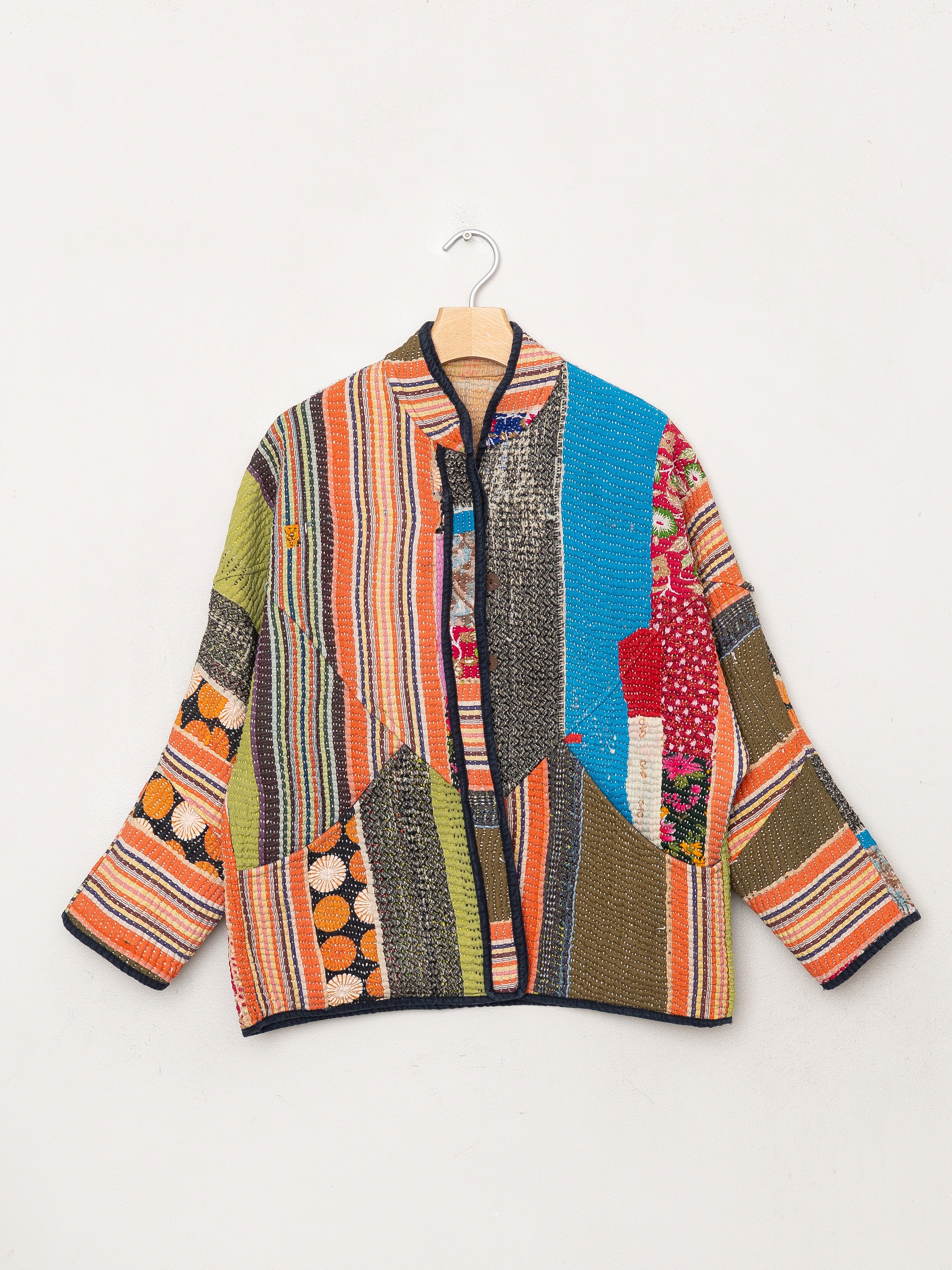 The Ladhiya Quilted Patchwork Kantha Jacket
