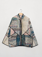 The Ladhiya Quilted Patchwork Kantha Jacket