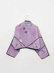 The Kaira Cropped Quilted Patchwork Kantha Jacket