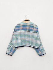The Kaira Cropped Quilted Patchwork Kantha Jacket