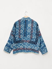 The Ladhiya Petite Quilted Indigo Kantha Jacket