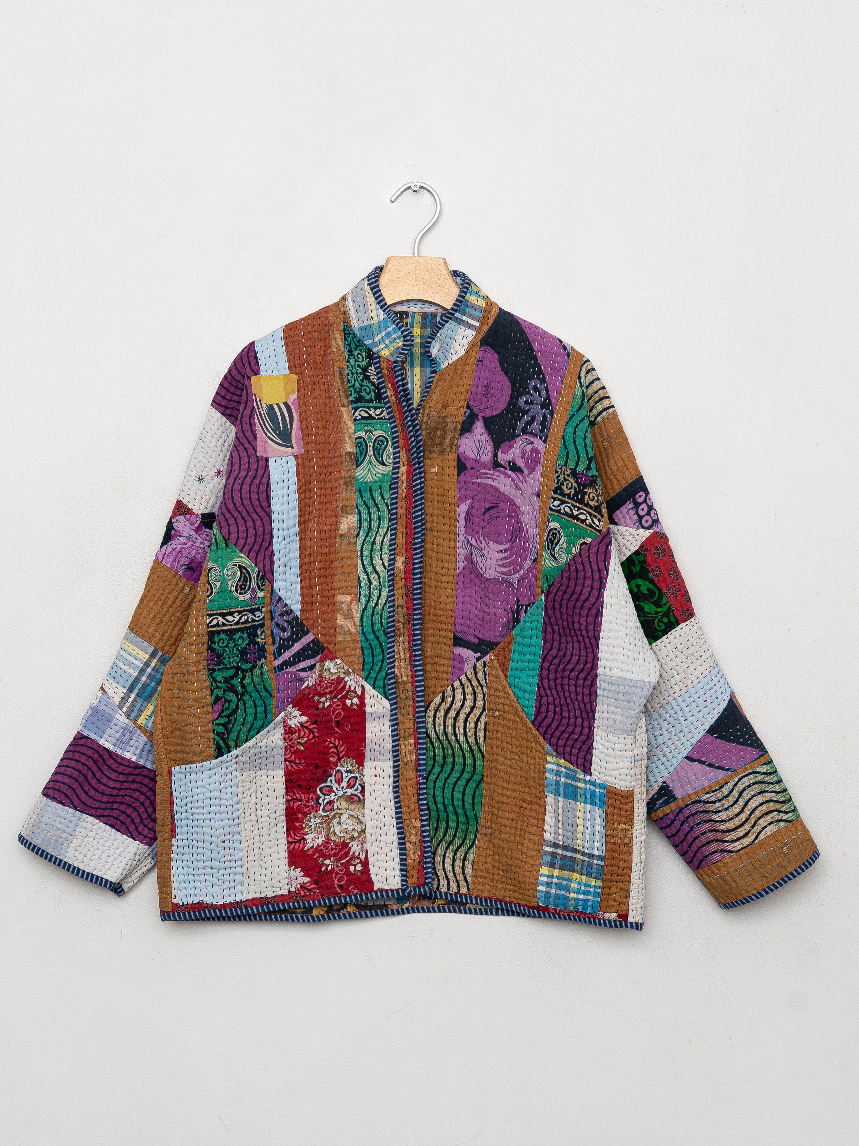 The Ladhiya Quilted Patchwork Kantha Jacket