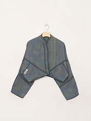 The Kaira Cropped Quilted Indigo Kantha Jacket