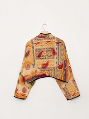 The Kaira Cropped Suzani Quilted Kantha Jacket