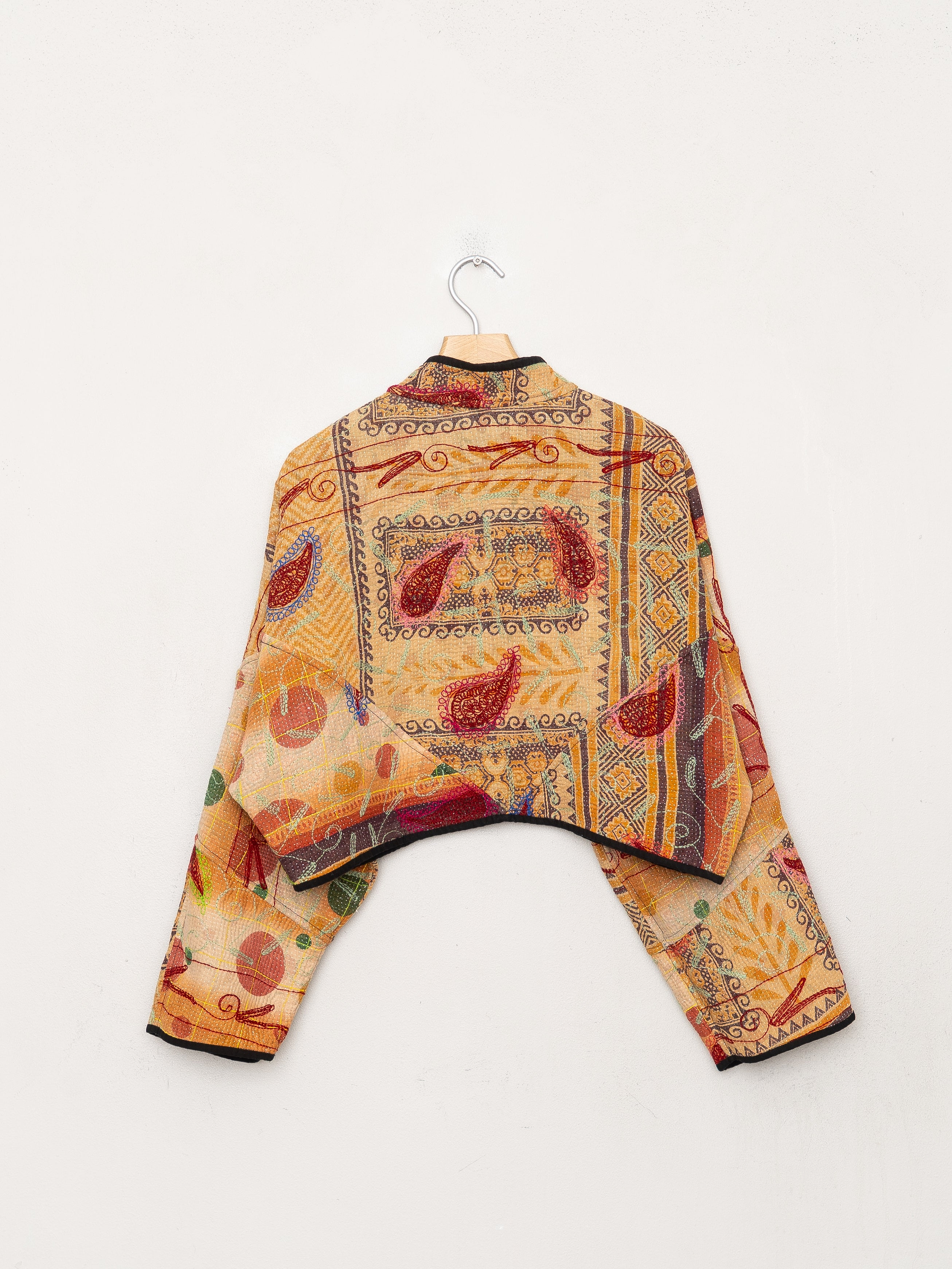 The Kaira Cropped Suzani Quilted Kantha Jacket
