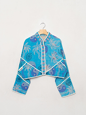 The Kaira Cropped Suzani Quilted Kantha Jacket