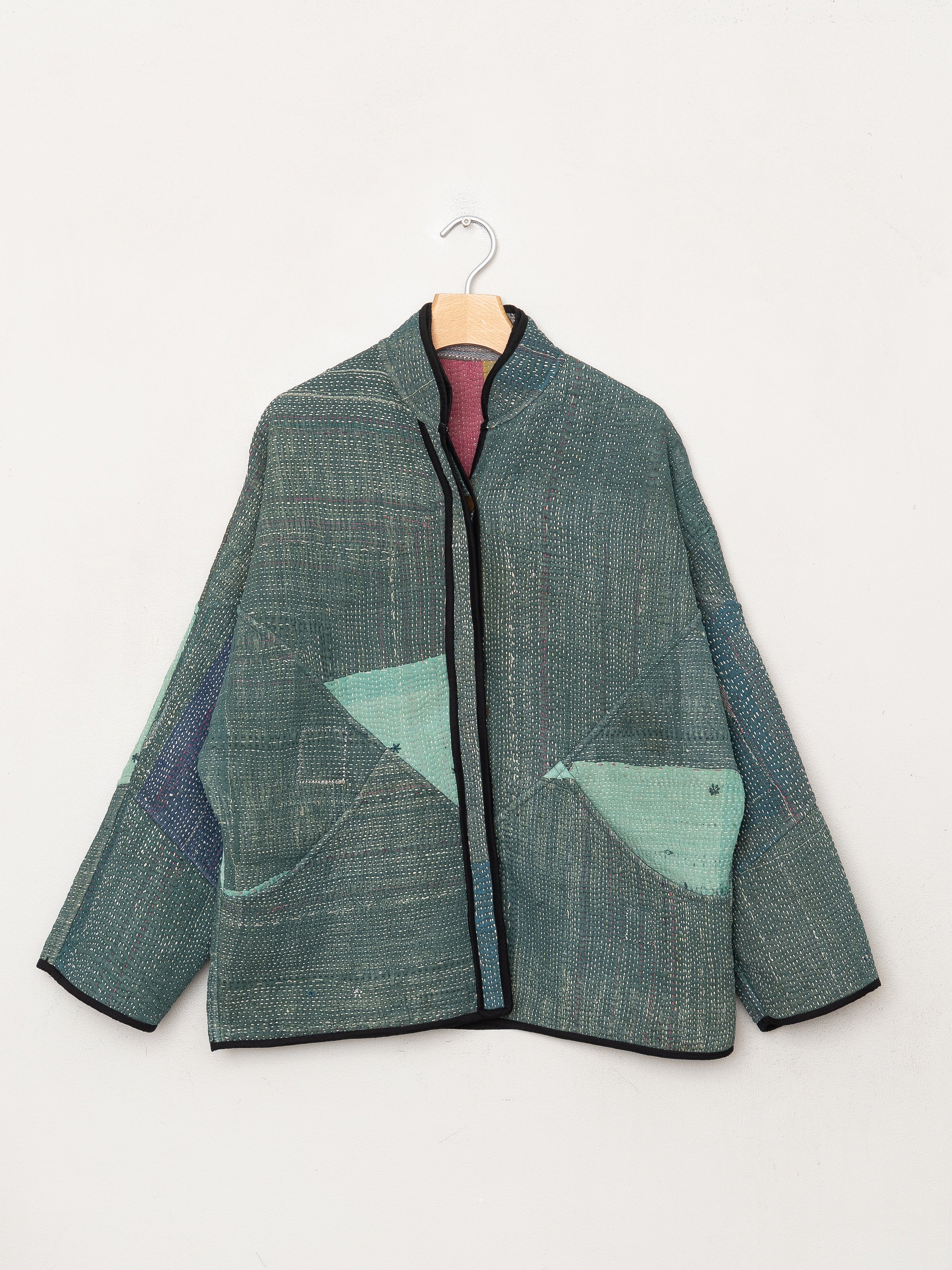 The Ladhiya Quilted Patchwork Kantha Jacket