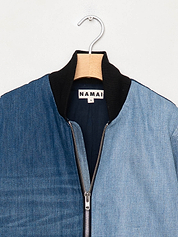 The Veda Denim Bomber Jacket - Small