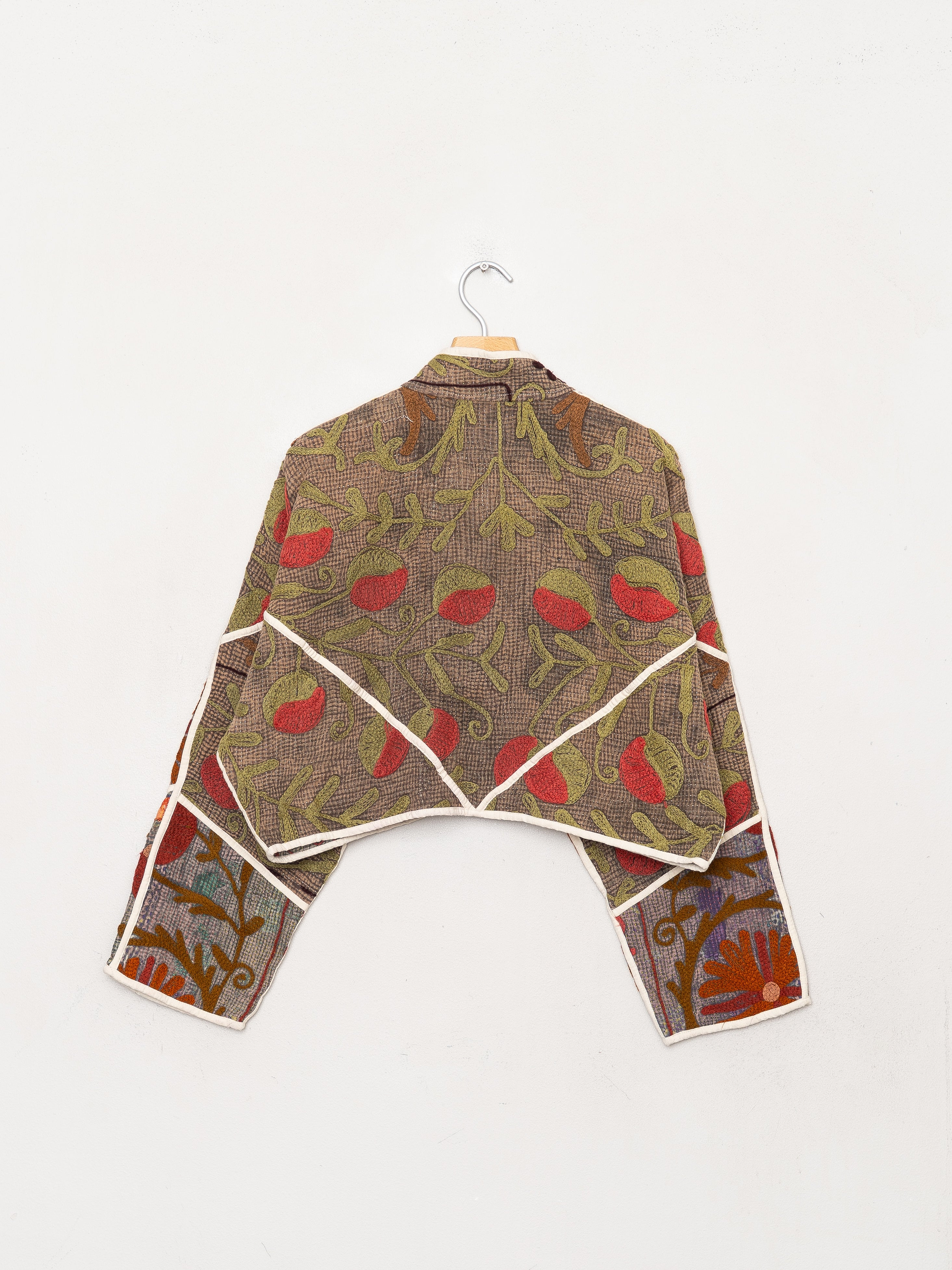 The Kaira Cropped Suzani Quilted Kantha Jacket
