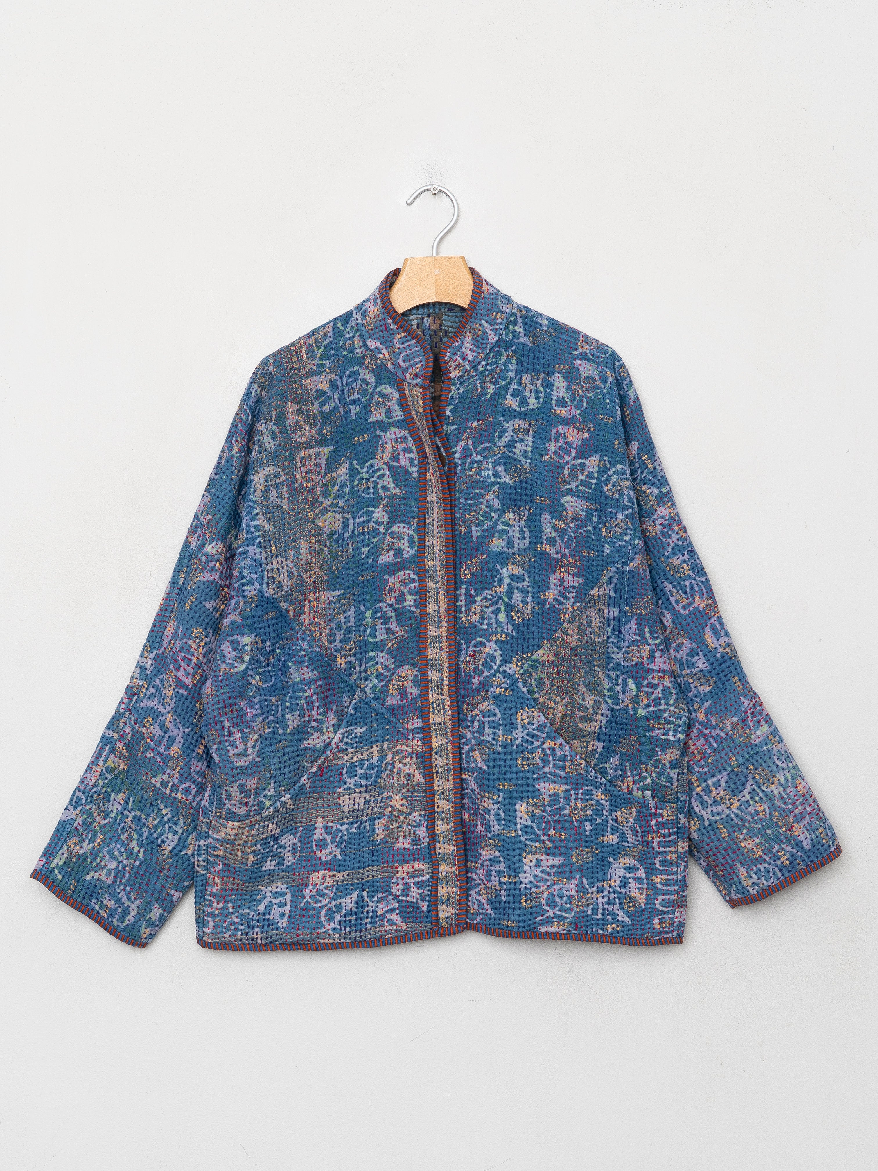 The Ladhiya Quilted Indigo Kantha Jacket Wholesale