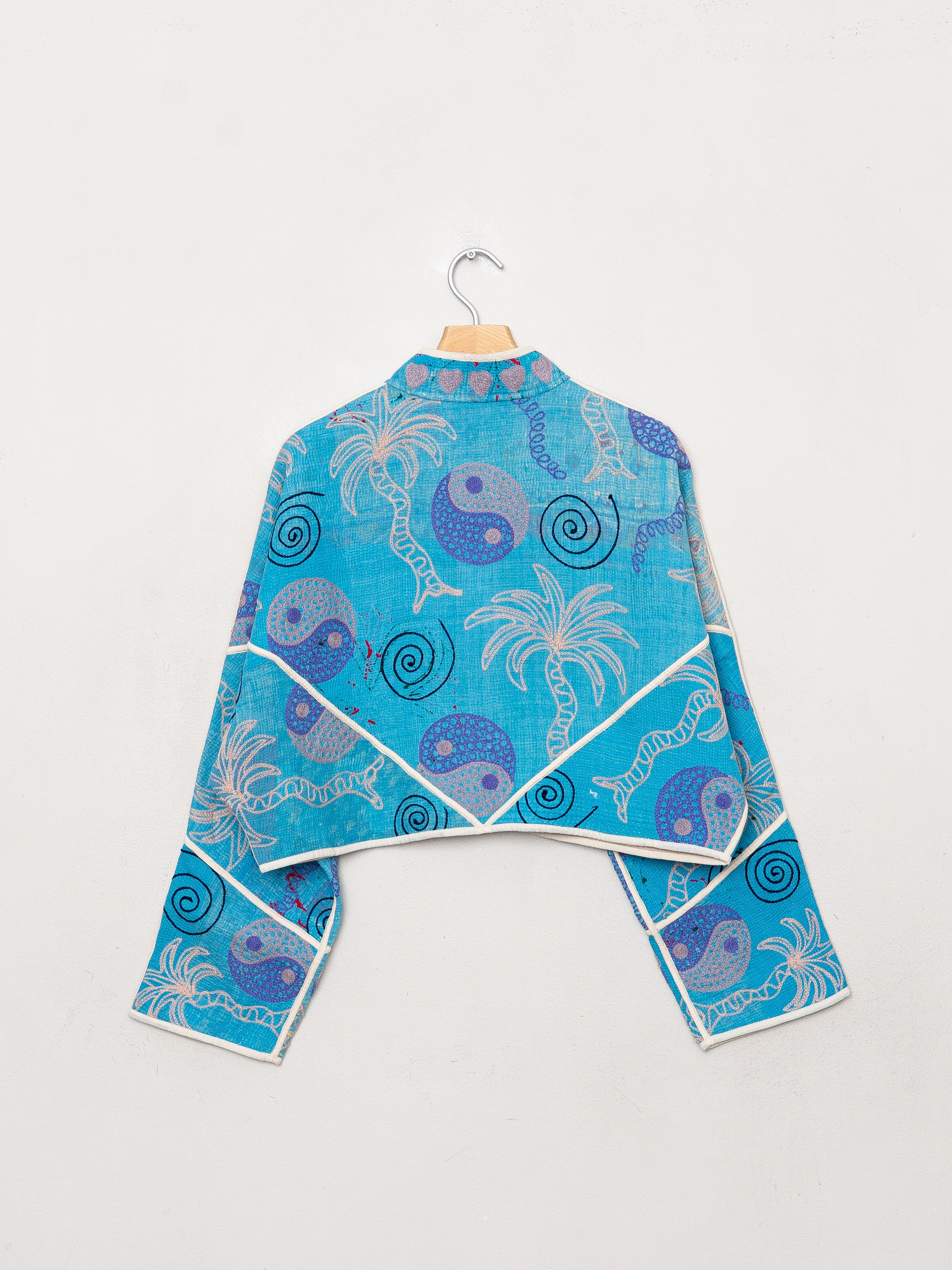The Kaira Cropped Suzani Quilted Kantha Jacket