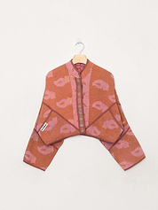 The Kaira Cropped Quilted Indigo Kantha Jacket