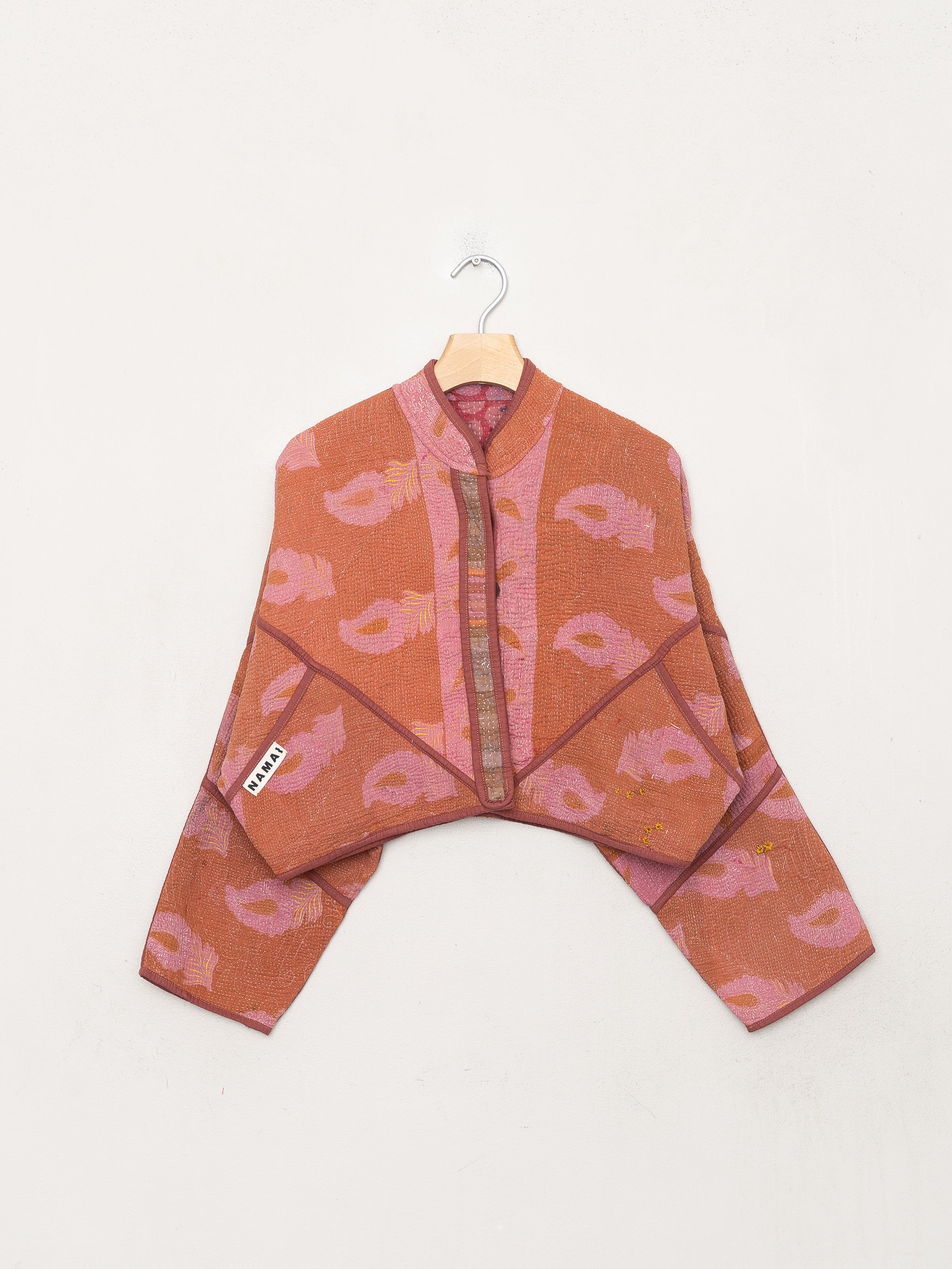 The Kaira Cropped Quilted Indigo Kantha Jacket