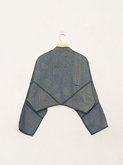 The Kaira Cropped Quilted Indigo Kantha Jacket