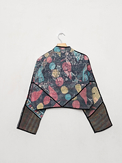 The Kaira Cropped Quilted Patchwork Kantha Jacket