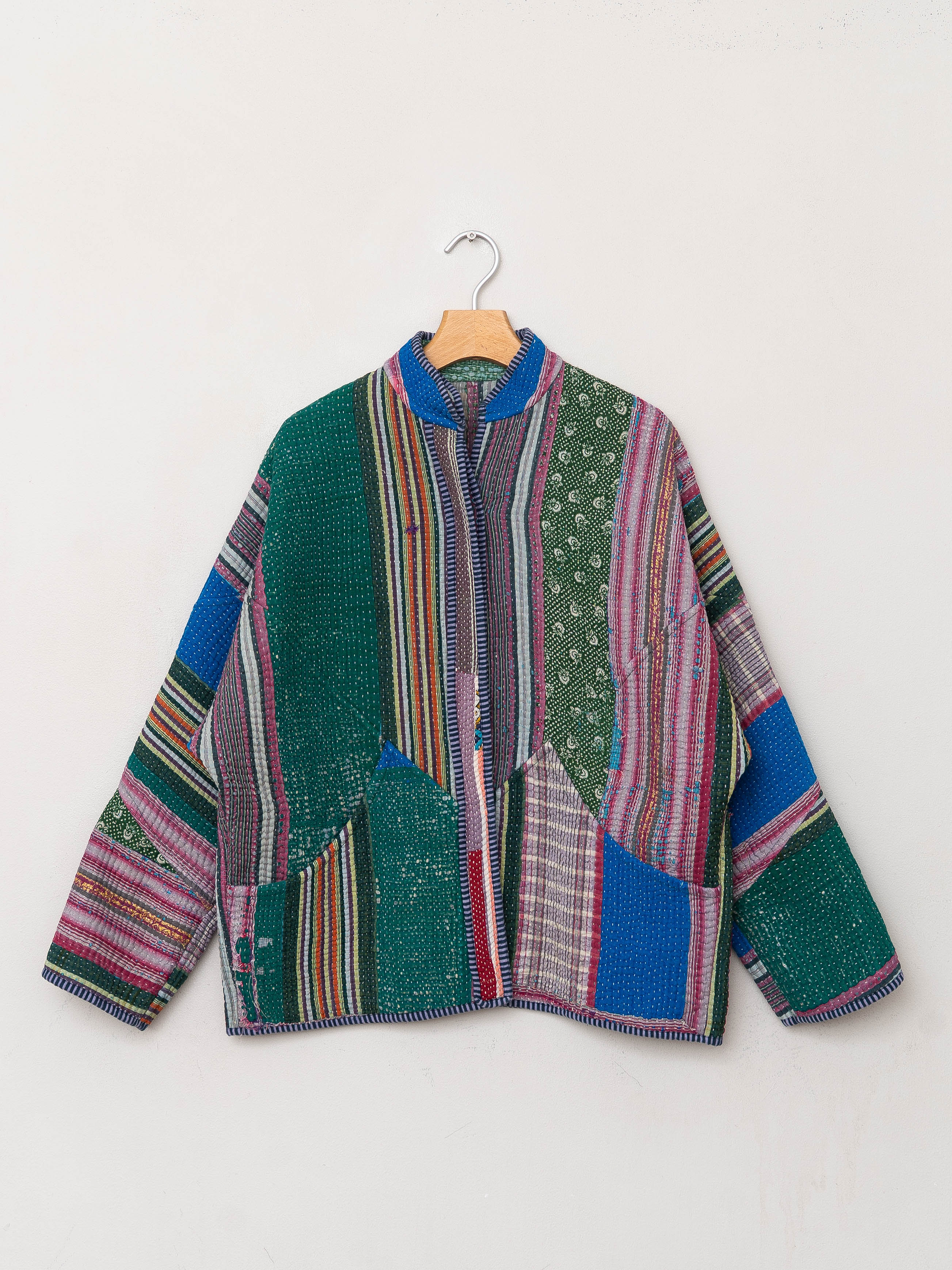 The Ladhiya Quilted Patchwork Kantha Jacket