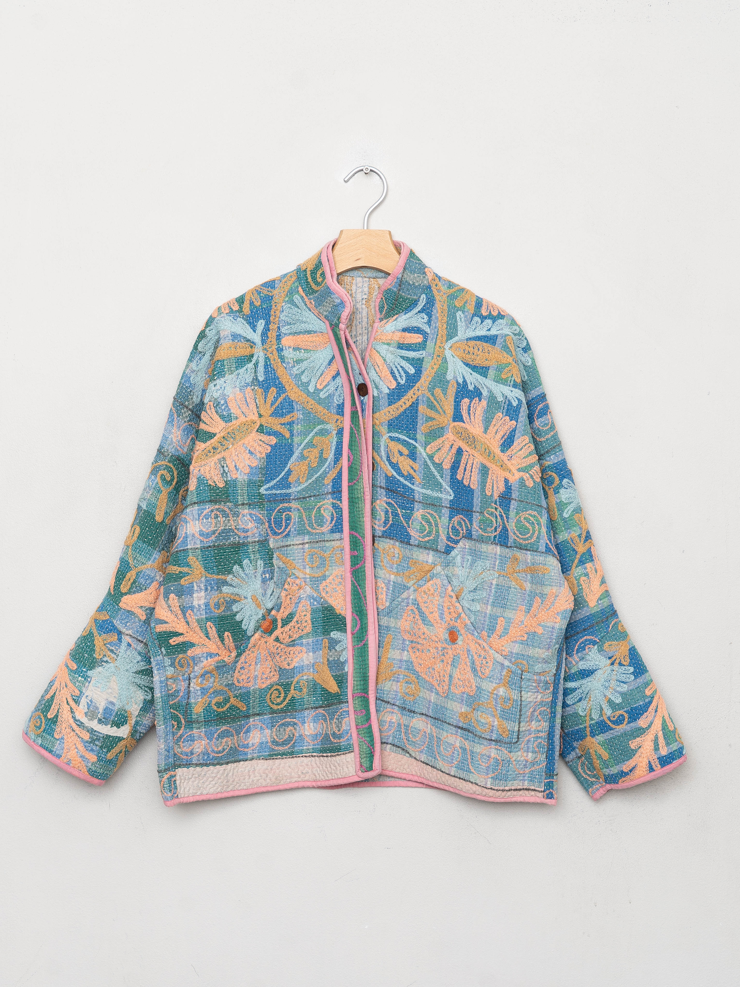 The Ladhiya Quilted Suzani Kantha Jacket Wholesale