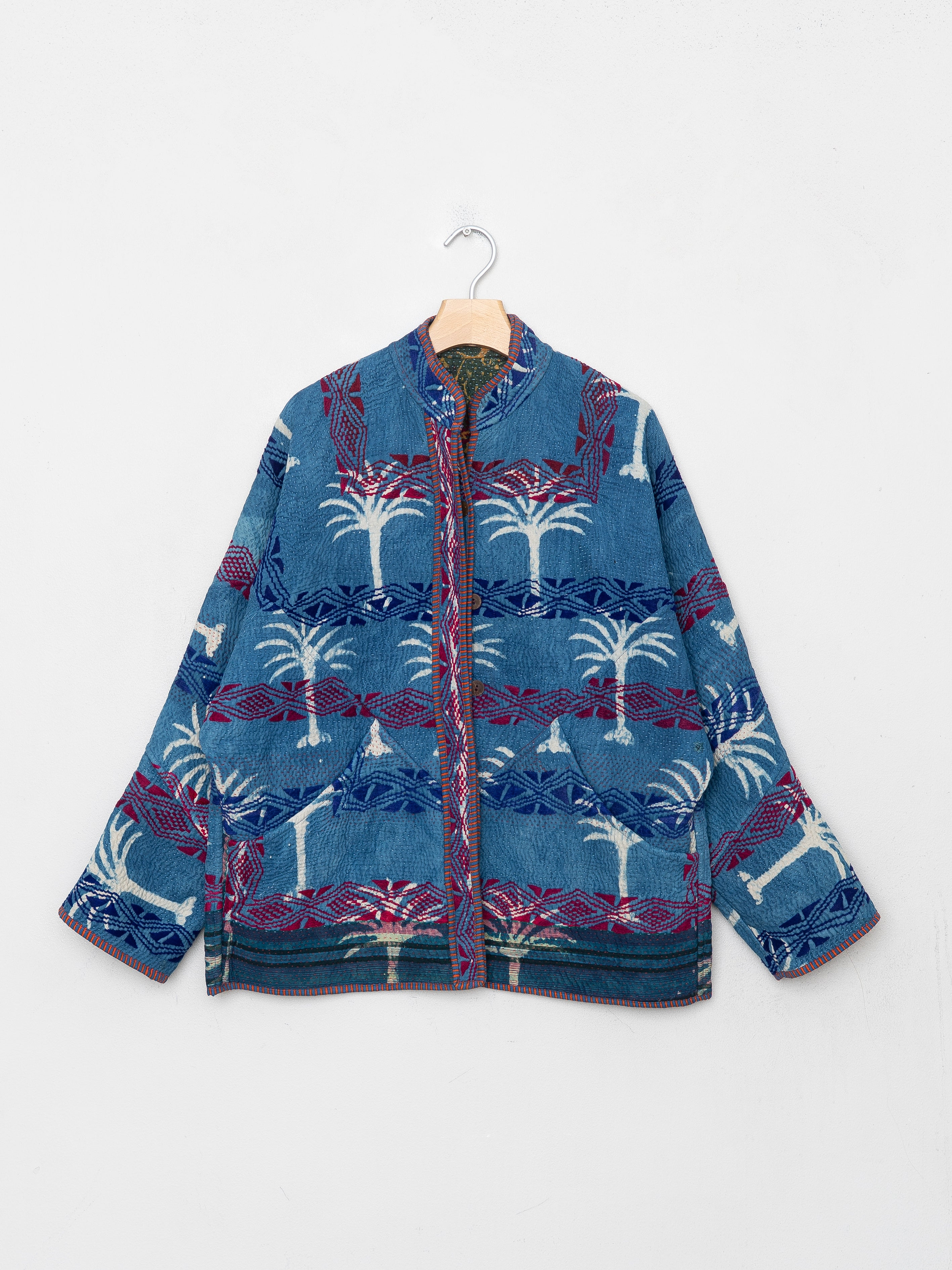 The Ladhiya Quilted Indigo Kantha Jacket