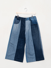 The Bindu Denim Bermuda Culotte Pant - Medium