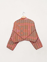 The Kaira Cropped Quilted Indigo Kantha Jacket