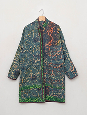 The Sai Quilted Indigo Kantha Coat