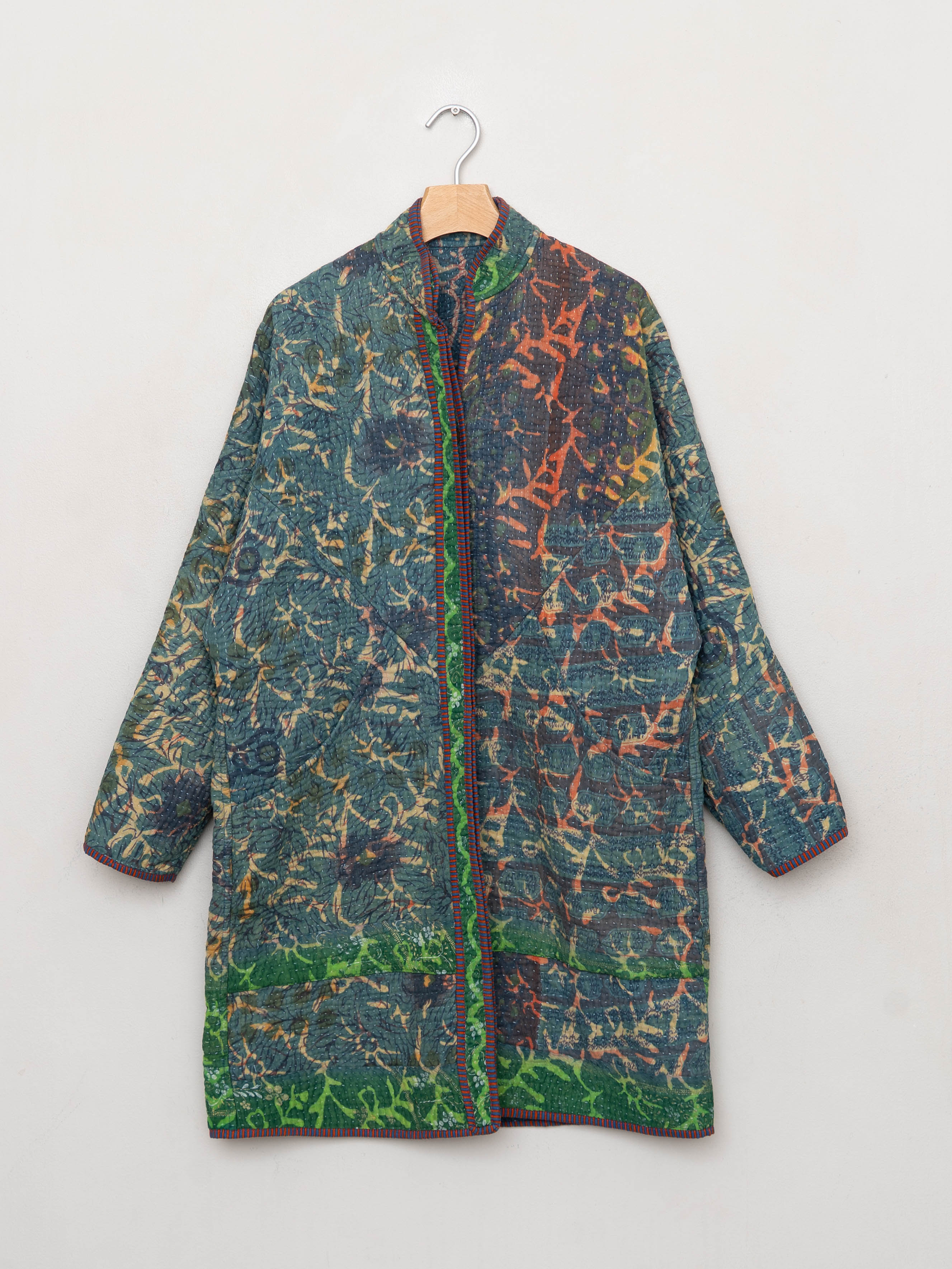 The Sai Quilted Indigo Kantha Coat
