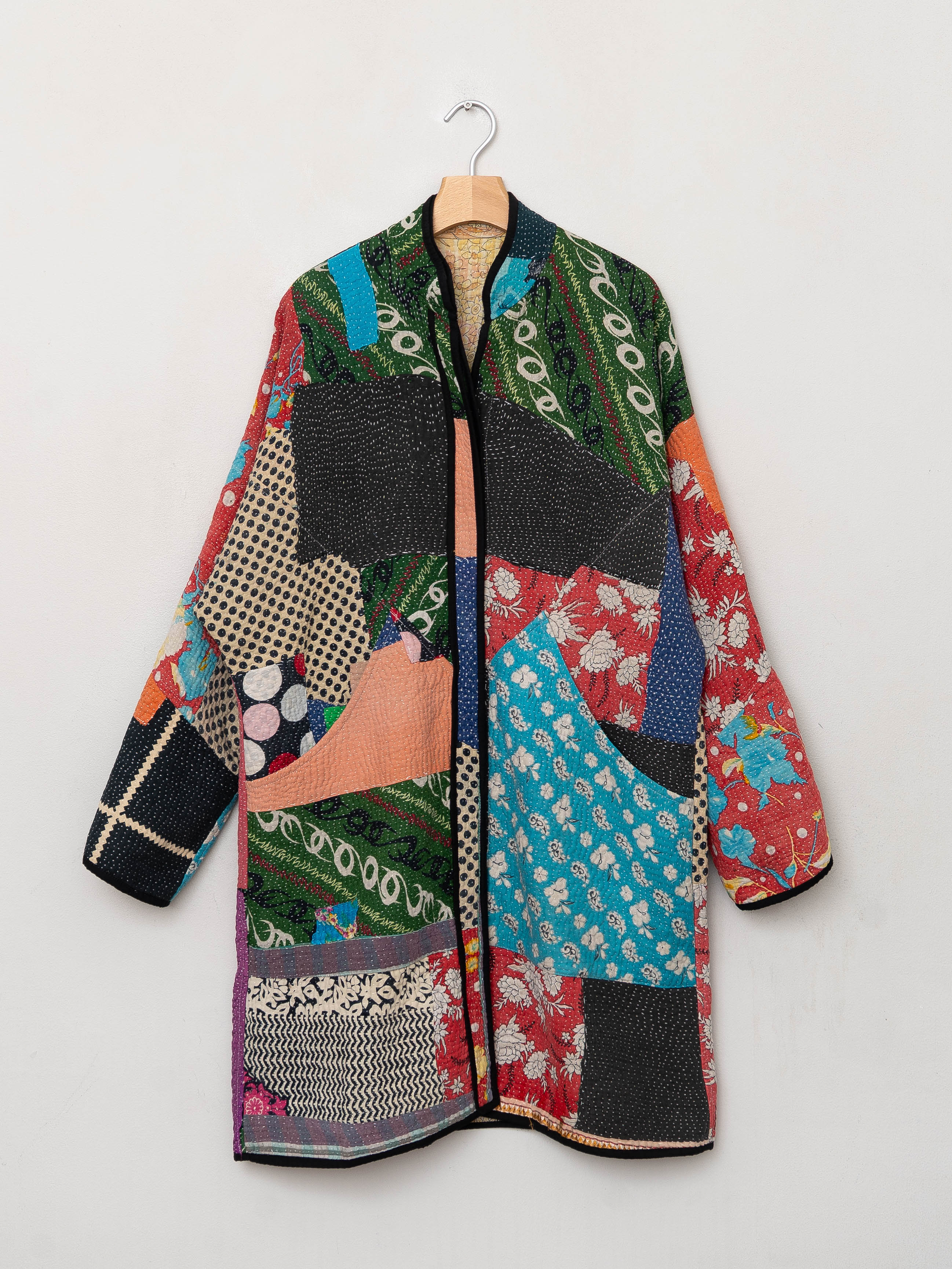 The Sai Quilted Patchwork Kantha Coat