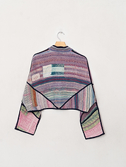 The Kaira Cropped Quilted Patchwork Kantha Jacket
