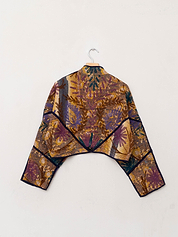 The Kaira Cropped Suzani Quilted Kantha Jacket