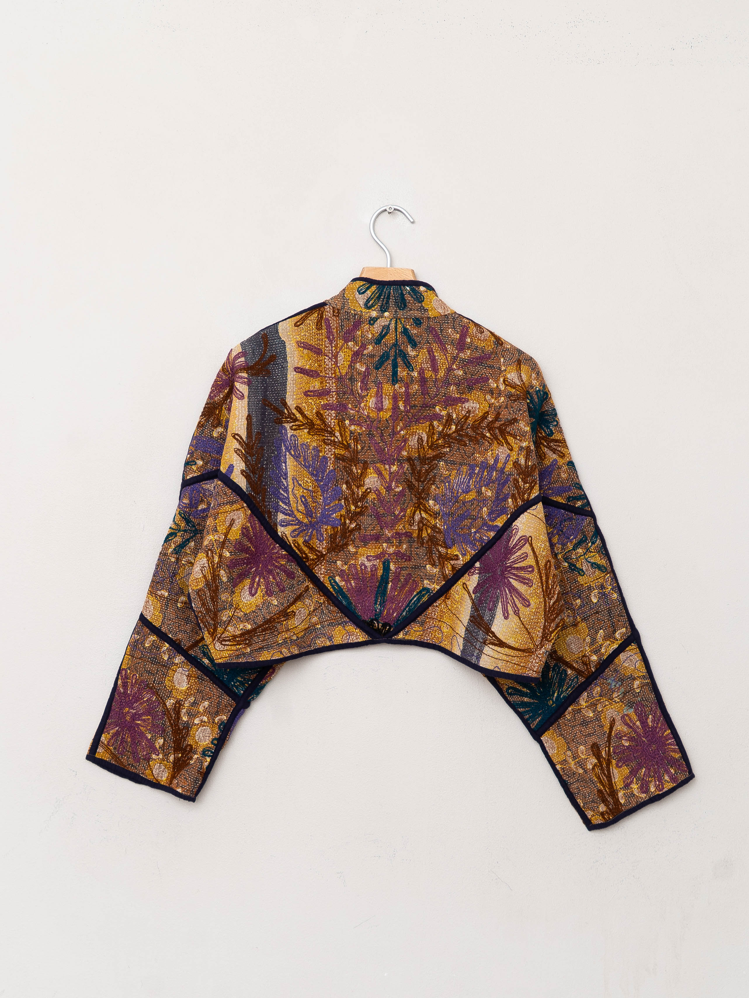 The Kaira Cropped Suzani Quilted Kantha Jacket