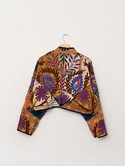The Kaira Cropped Suzani Quilted Kantha Jacket