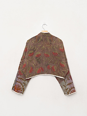 The Kaira Cropped Suzani Quilted Kantha Jacket