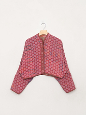 The Kaira Cropped Quilted Indigo Kantha Jacket