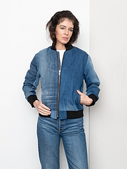 The Veda Denim Bomber Jacket - Small
